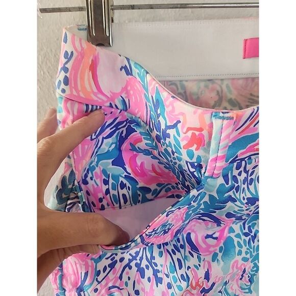 Lilly Pulitzer Pink Blue Seashells Pants Blue Pink Women's Size 2 Cotton Stretch - Picture 4 of 6